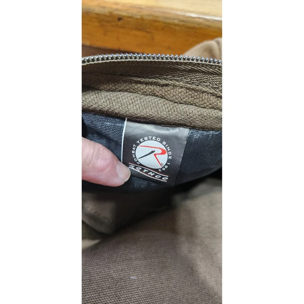 Rothco Brown Canvas Duffle Bag Leather Accents Travel Weekender RN 37572
